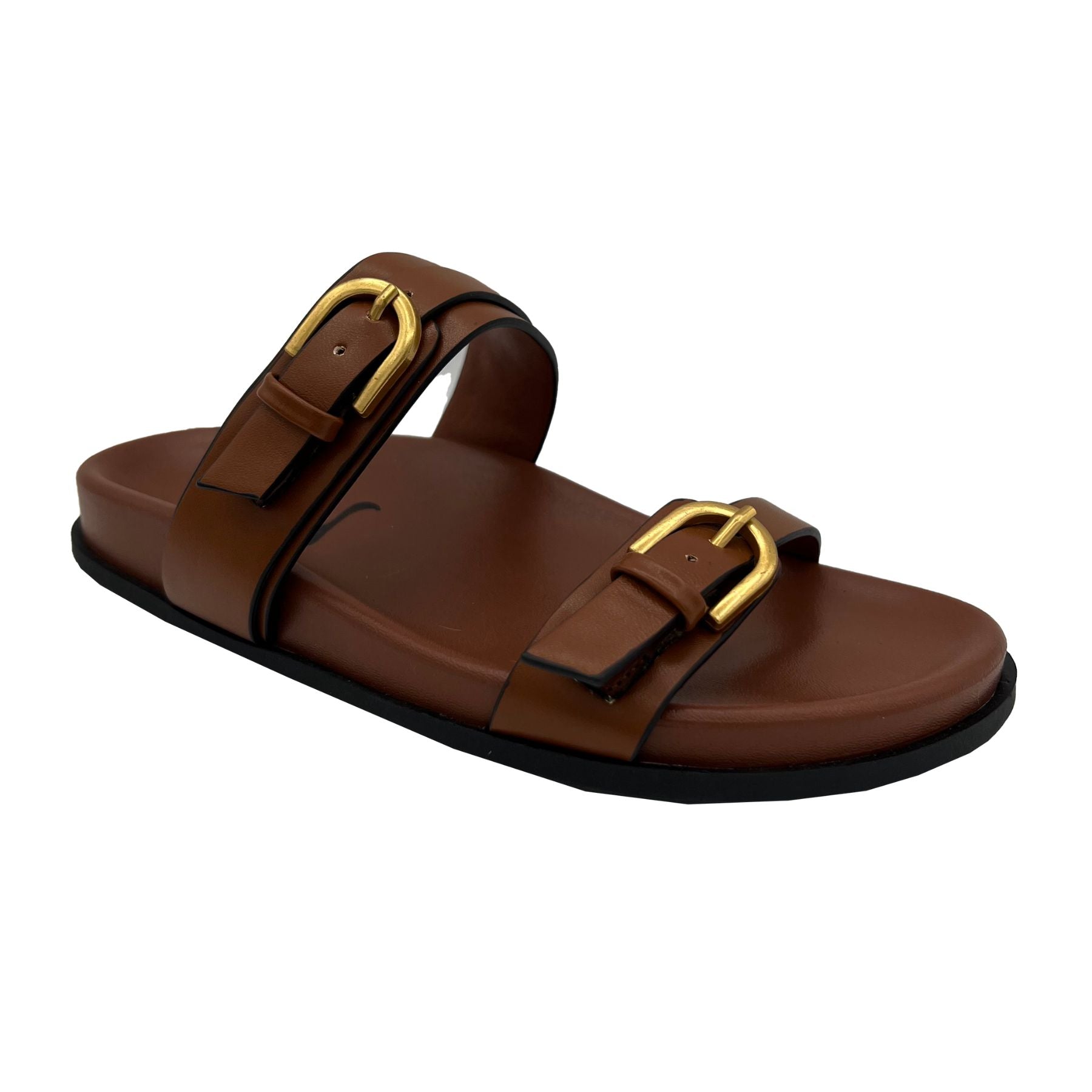 Tess Sandal Tan With Adjustable Straps And Gold Buckle Naughty Monkey